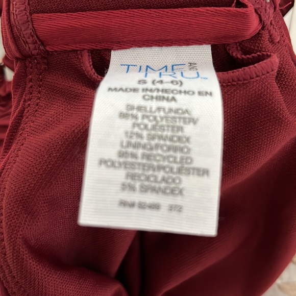 Time and Tru Maroon Two-Piece Bikini Swim Suit Size S (4-6) - Picture 8 of 14
